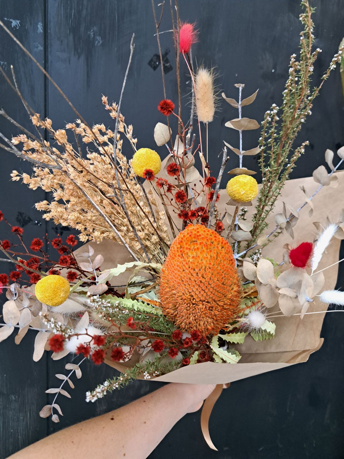 Yellow and Orange Dried Bouquet