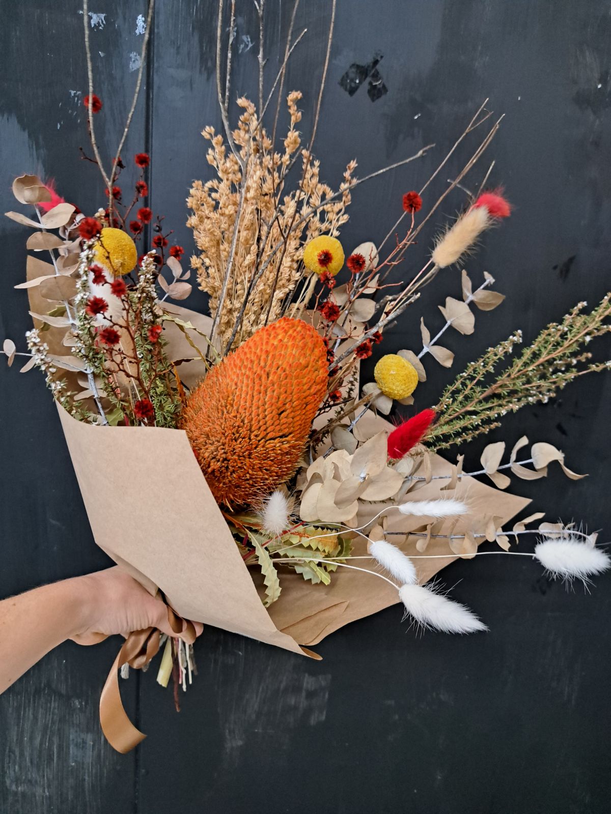 Yellow and Orange Dried Bouquet