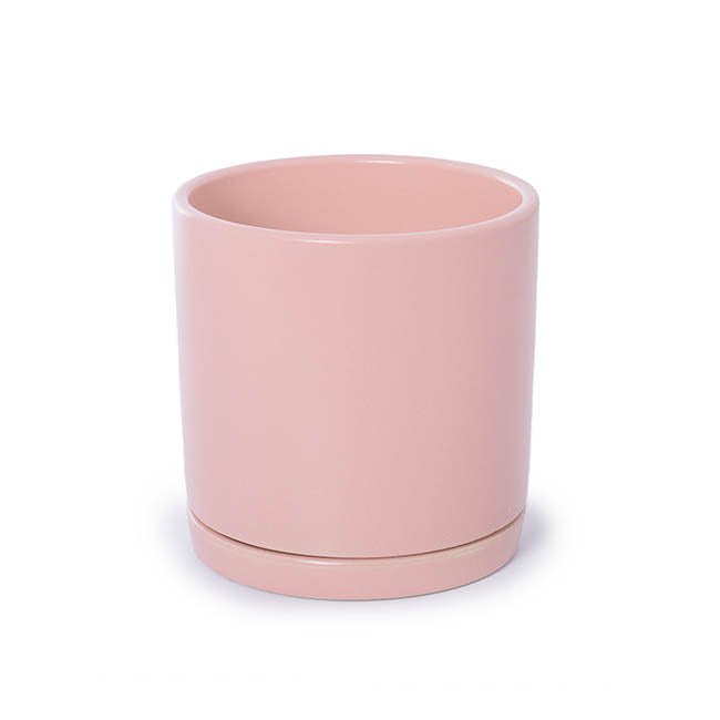 Matte Pink Sand Plant Pot & Plate