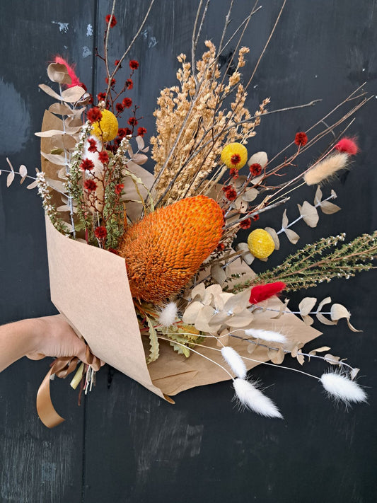 Yellow and Orange Dried Bouquet