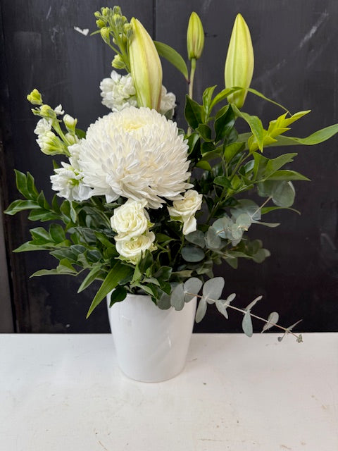Designer Choice White Vase Arrangement