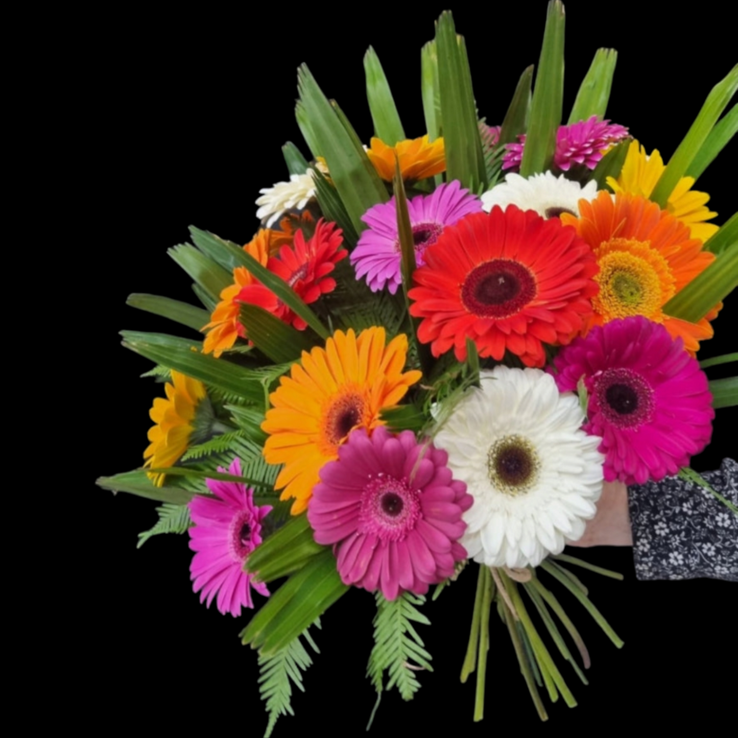 Gerbera Bunch In Vase With Pamper Products