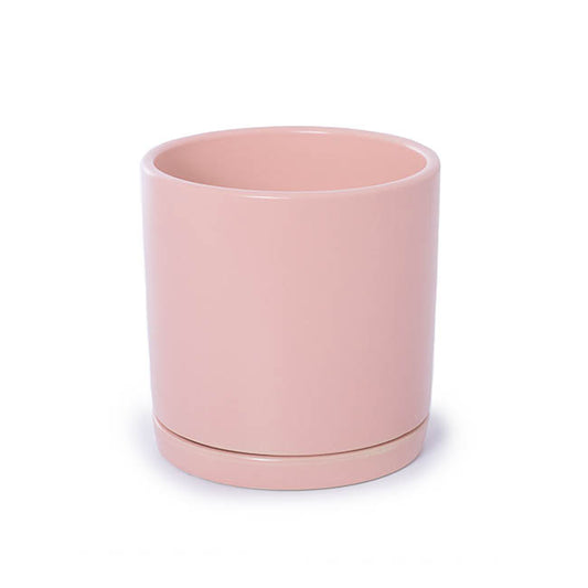 Matte Pink Sand Plant Pot & Plate